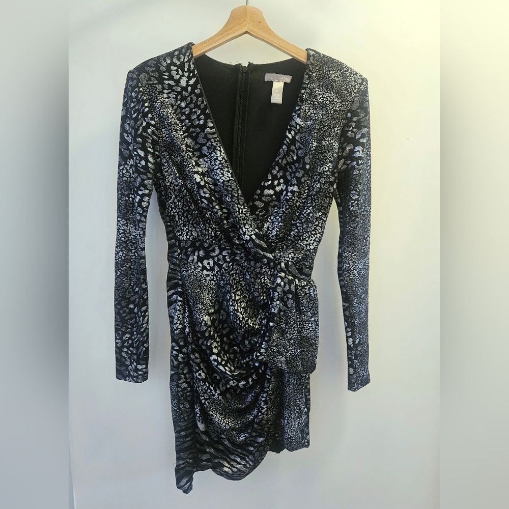 AQUA LuxeMetallic Mixed Animal-Print Dress